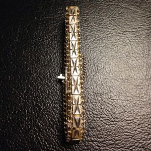 Vintage 1920s Silver Etched Bracelet