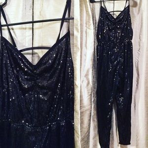 Sparkle and Fade black sequin jumpsuit