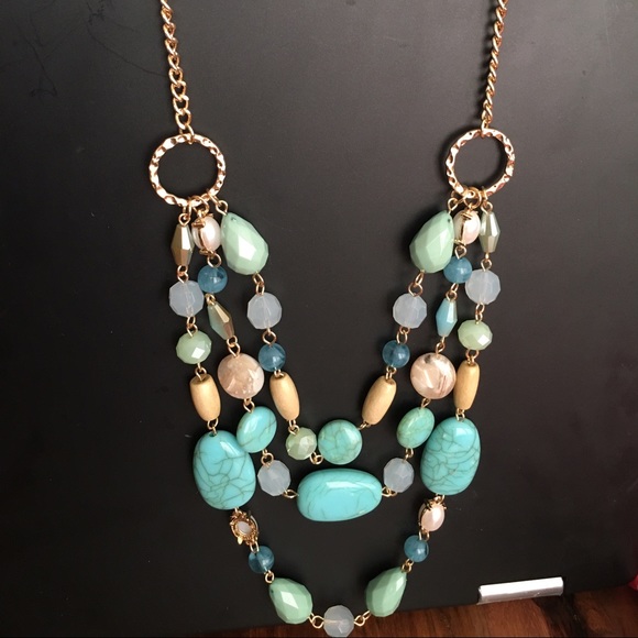 Mint Turquoise beaded necklace