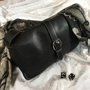 ANN TAYLOR Black Purse w/ Magnetic Flap