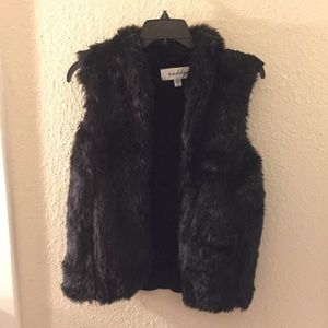 Black fur vest!