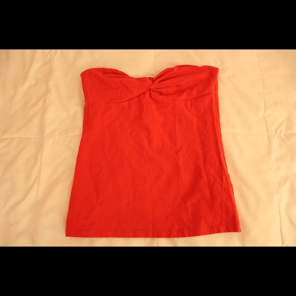 Red Strapless Tube Top - Picture 2 of 3