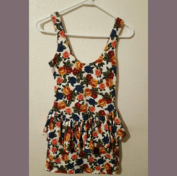Floral bodycon peplum dress