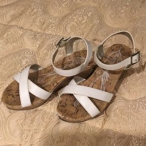 white wedge heels sandals Girls