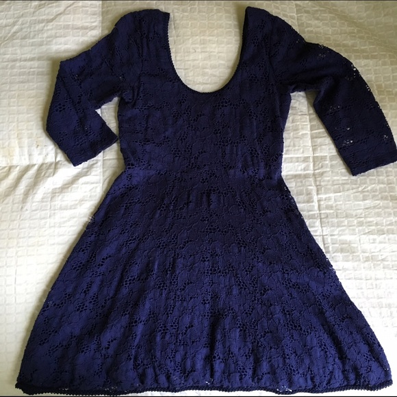 Dark Blue Lace Free People Dress