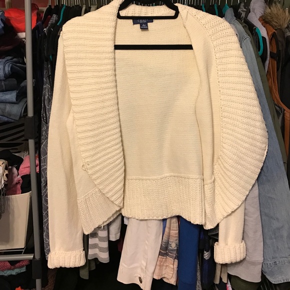 White cardigan