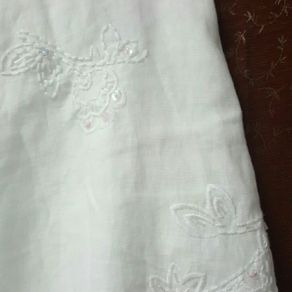 Women's Linen Sequin Embellished Skirt - Picture 2 of 2