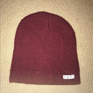 Maroon neff hat