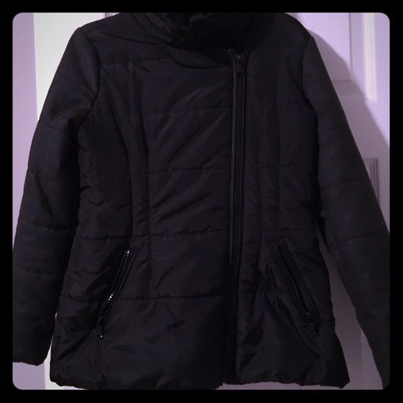 Black and gray puff jacket S