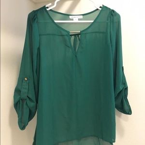 Sheer green top