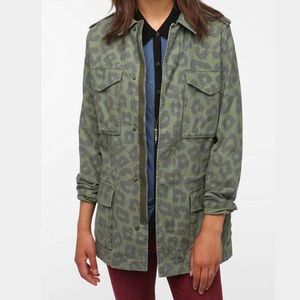 Ecote oversized animal print surplus jacket