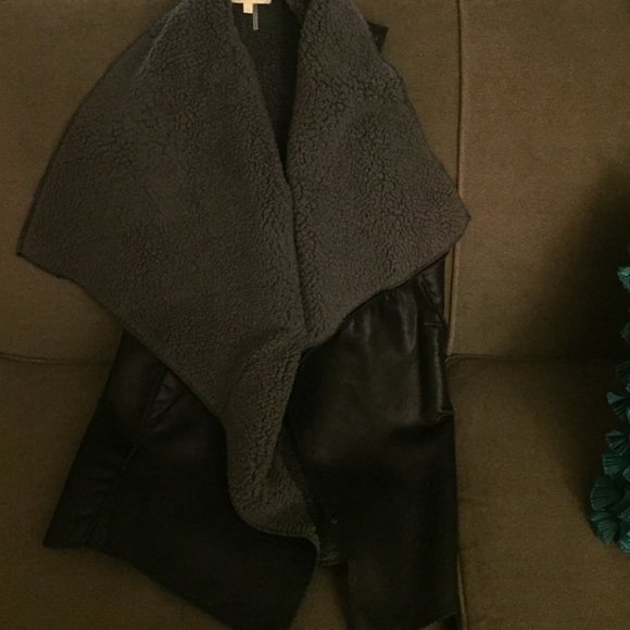 Faux fur leather vest