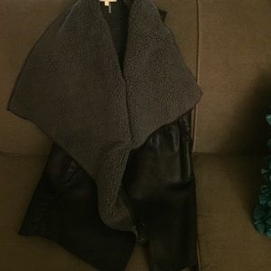 Faux fur leather vest