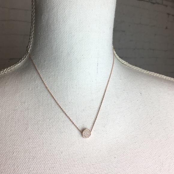 Rose Gold Delicate Disc Necklace - Picture 3 of 4