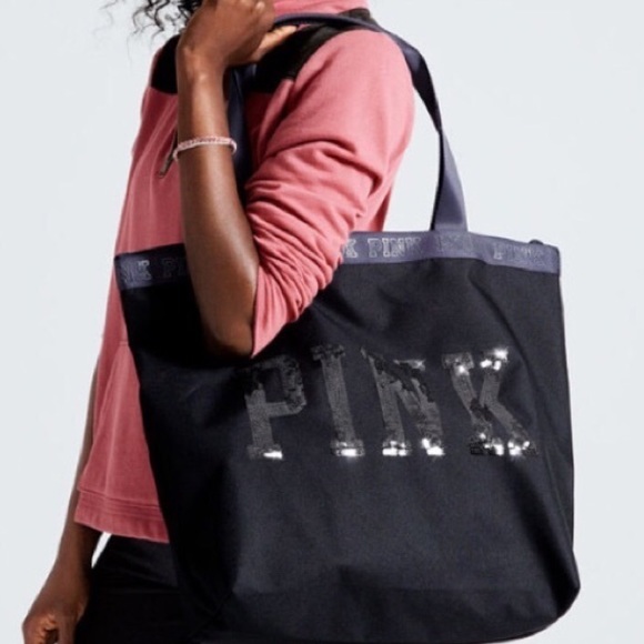 VS PINK Black Sequin Tote