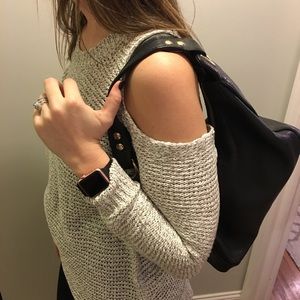 Kate Spade Black Leather Trapezoid Bag
