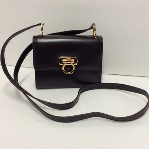 SALVATORE FERRAGAMO Brown Leather Crossbody Bag