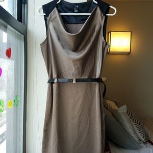 Forever 21 satin black and champagne colored dress