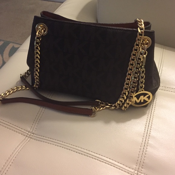 Michael Kors Logo Shoulder/Crossbody Brown