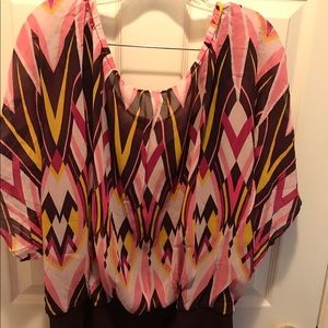 CREPE LINED TOP WITH ATTACHED CAMI