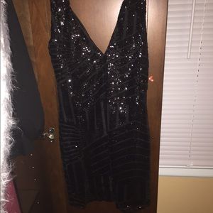 Black sequin bodycon dress