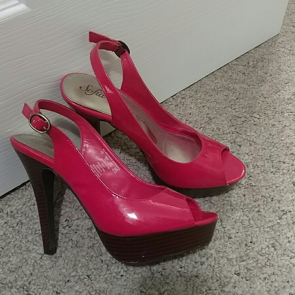 Red slingback heels
