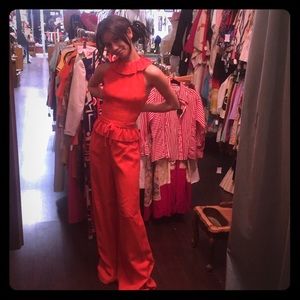 Vintage 50s60s 2pc top highwaist wide leg pant set