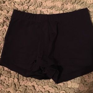 Silky black gymnastics shorts