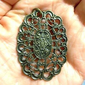 Vintage Metal Scroll Pendant