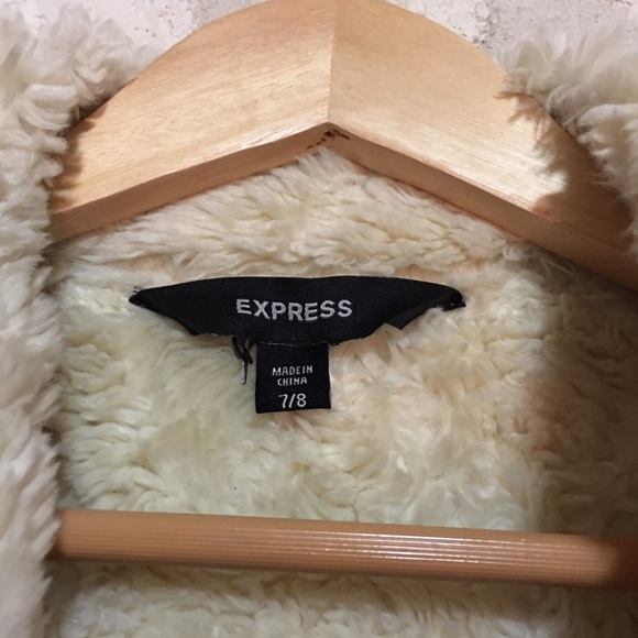 Express leather suede shearling jacket size 7/8 - Picture 3 of 8