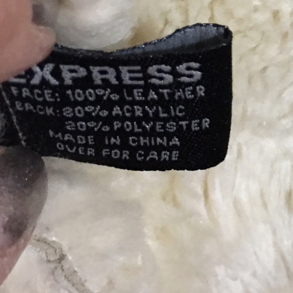 Express leather suede shearling jacket size 7/8 - Picture 4 of 8