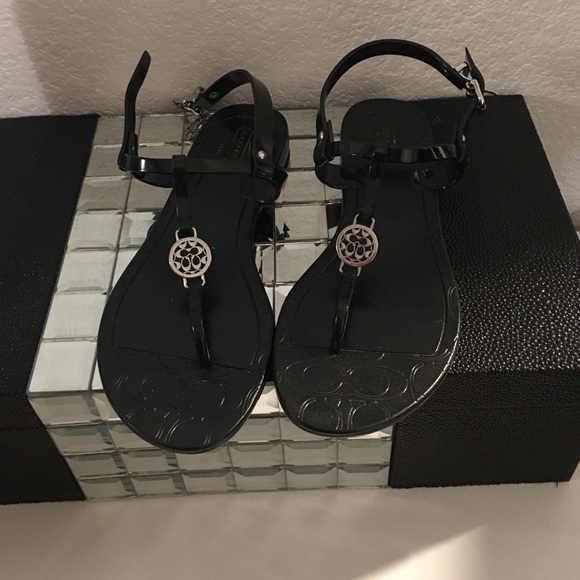 Black Coach sandals
