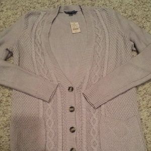 American Eagle NWT dark tan cardigan size xs