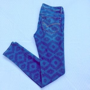 Skinny Navajo Print Denim Jeans