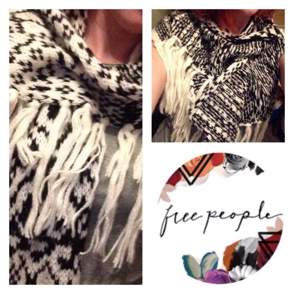 Free people black & white scarf
