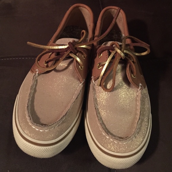 SPERRY top slider gold and camel shoes. Size 5.5