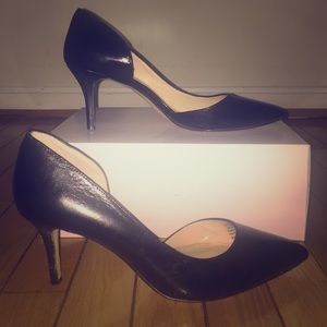 14th &Union Black Leather Pumps