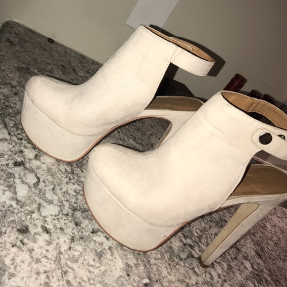 Cream six inch platform shoes