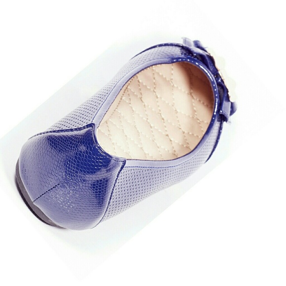 TORY K Perforated Flats w.Bow b2045 Navy - Picture 2 of 3