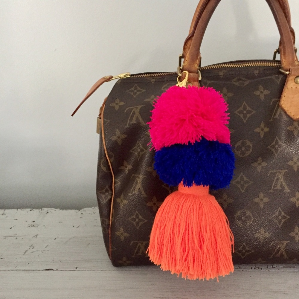 Handmade Colorful Pom Pom Tassel Keychain