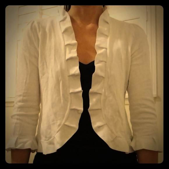 INC Petite White Cardigan 3/4 Sleeve