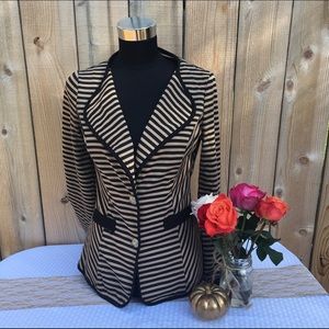 Stripped Button Blazer