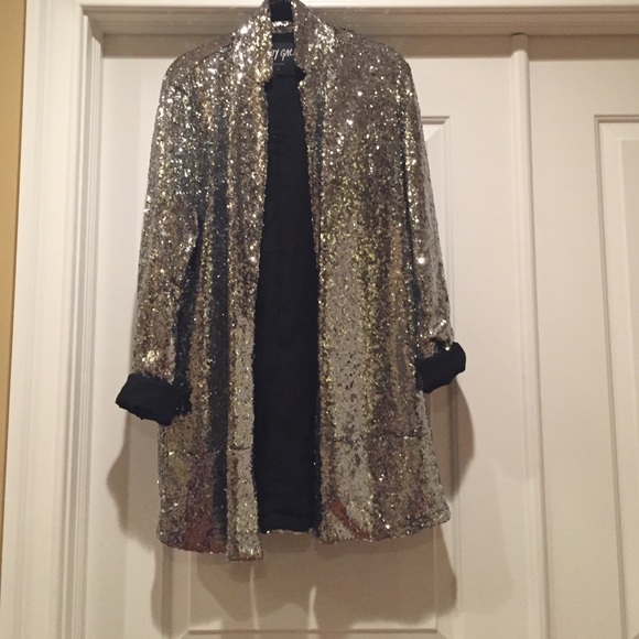 Nasty Gal Silver Sequin Jacket!