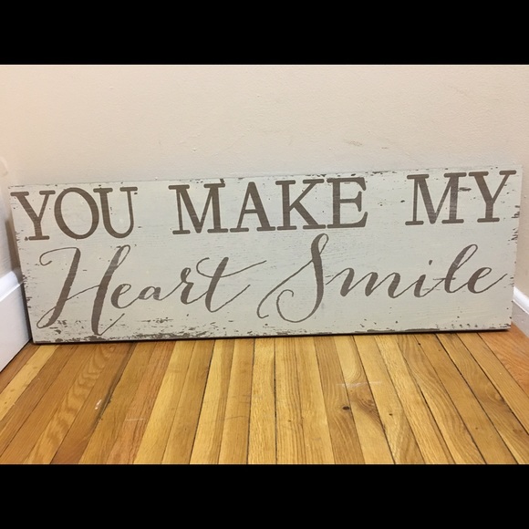 "You Make My Heart Smile" Wedding Sign /Home Decor