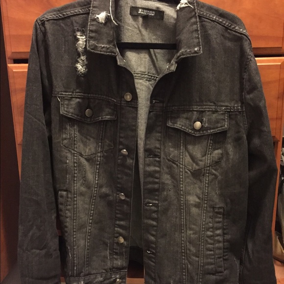 Oversized black denim jacket