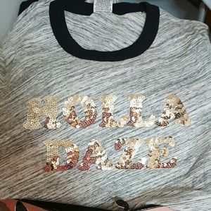 Victoria secret pink HOLLA DAZE bling tee shirt xs