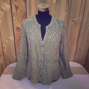 Floral Printed Tailored Button Up Blouse