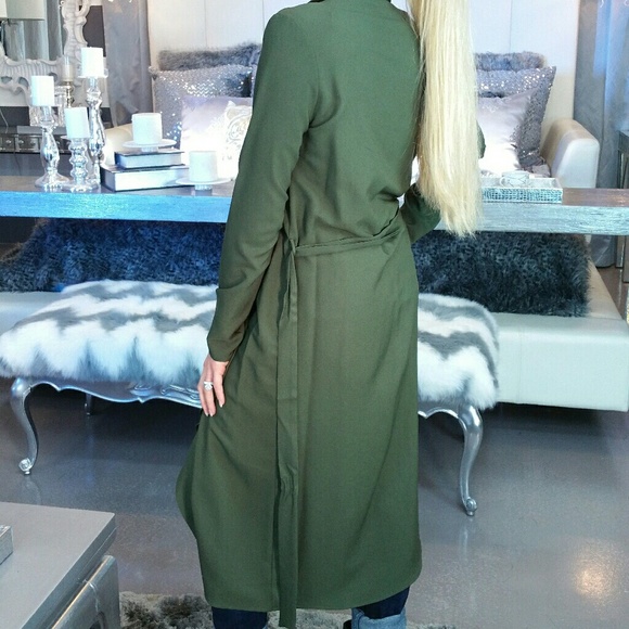 'BROOKE' GREEN BELTED DUSTER NWOT - Picture 4 of 4