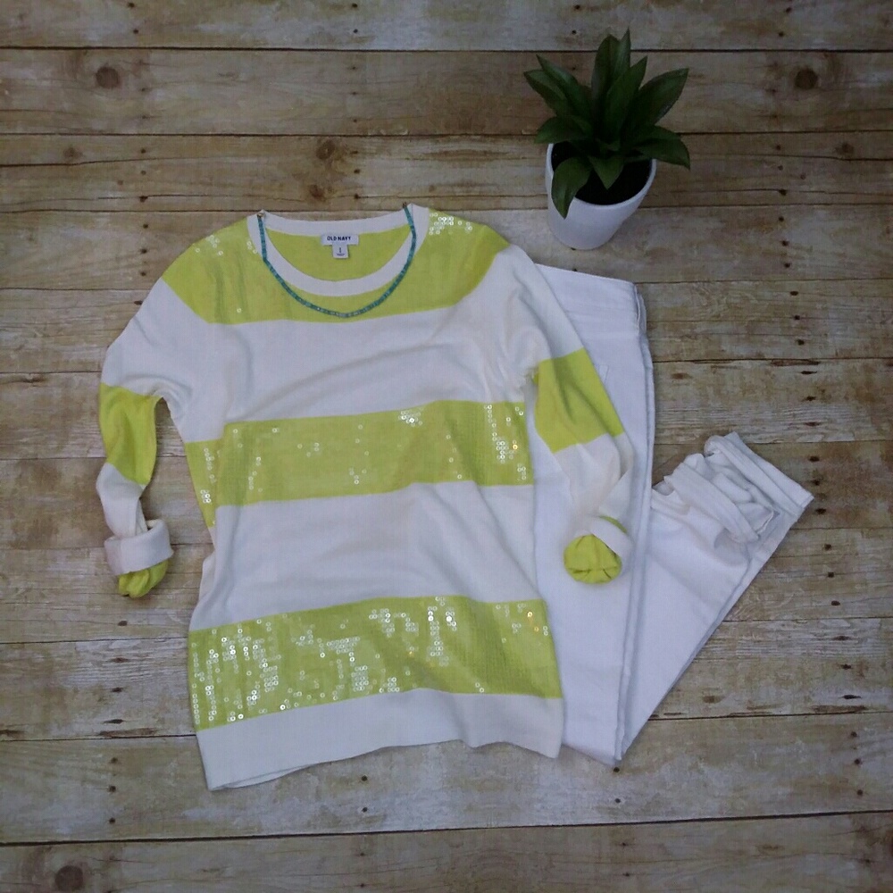 Old Navy Sequin Striped Sweater