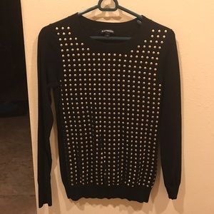 Express Black with gold studded front sweater.